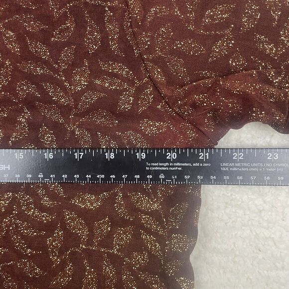 Designs Lane Bryant Women’s Plus Sz 14/16 Red Short Sleeve Semi-Sheer Blouse - Picture 2 of 7